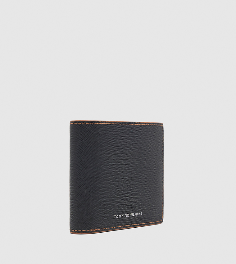 Logo Detail Textured Bi-Fold Wallet