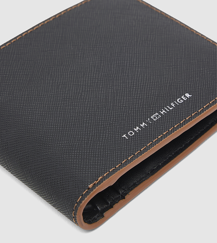 Logo Detail Textured Bi-Fold Wallet