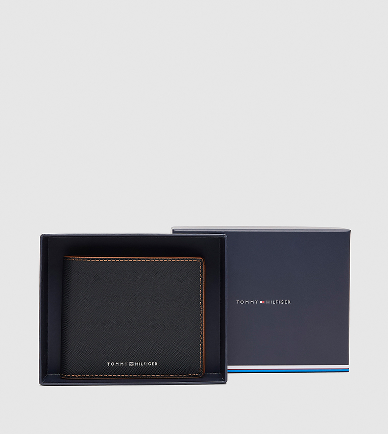 Logo Detail Textured Bi-Fold Wallet