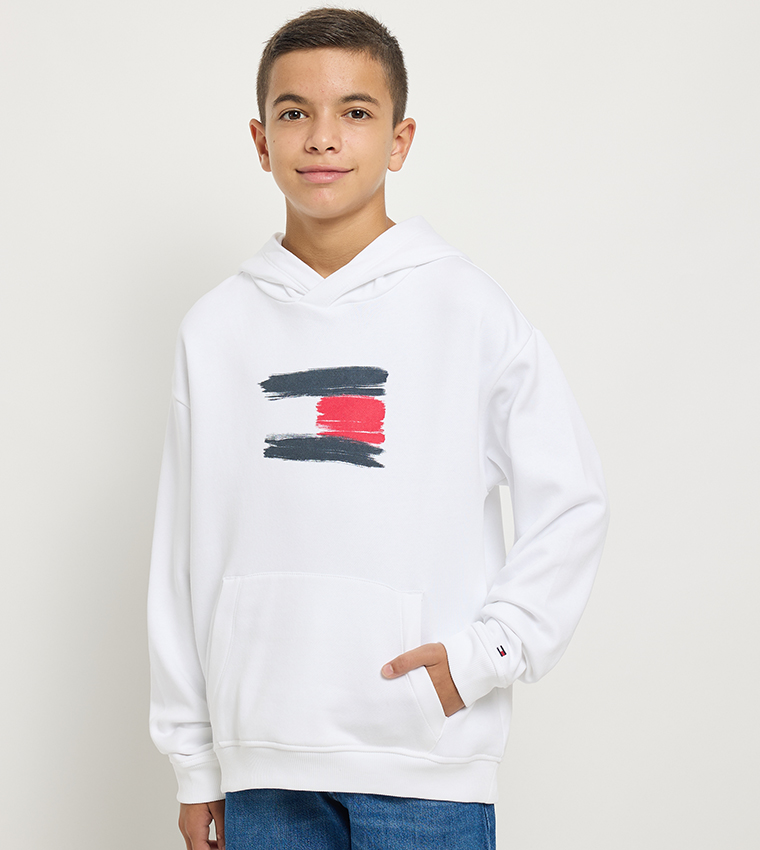 Flag Printed Long Sleeves Hoodie