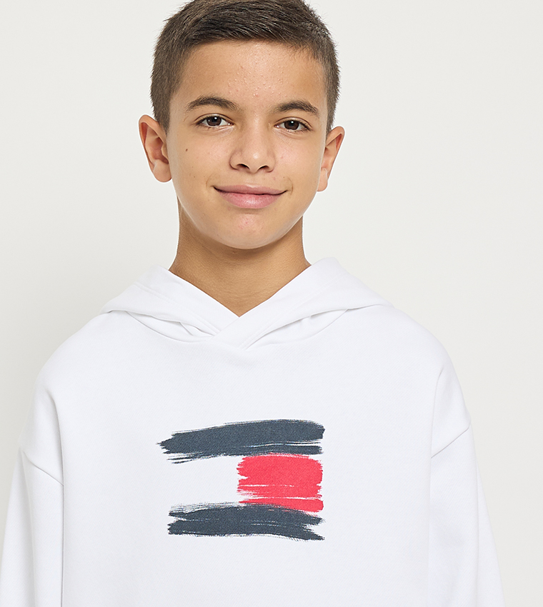 Flag Printed Long Sleeves Hoodie