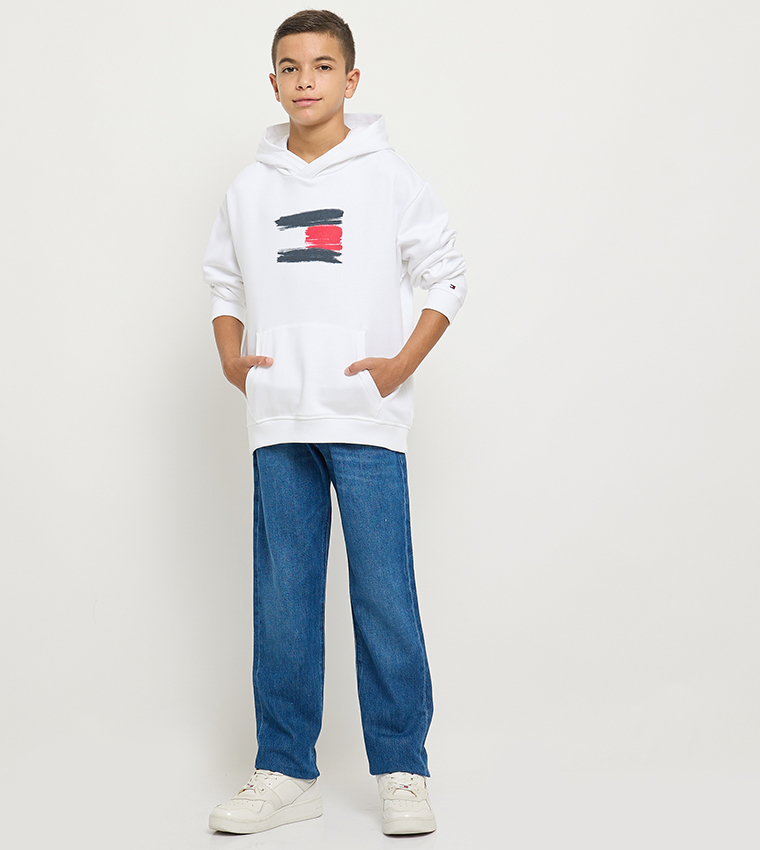 Flag Printed Long Sleeves Hoodie