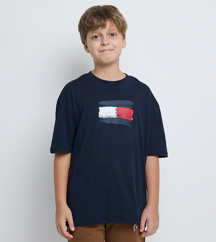 Logo Printed Short Sleeves Casual T-Shirt