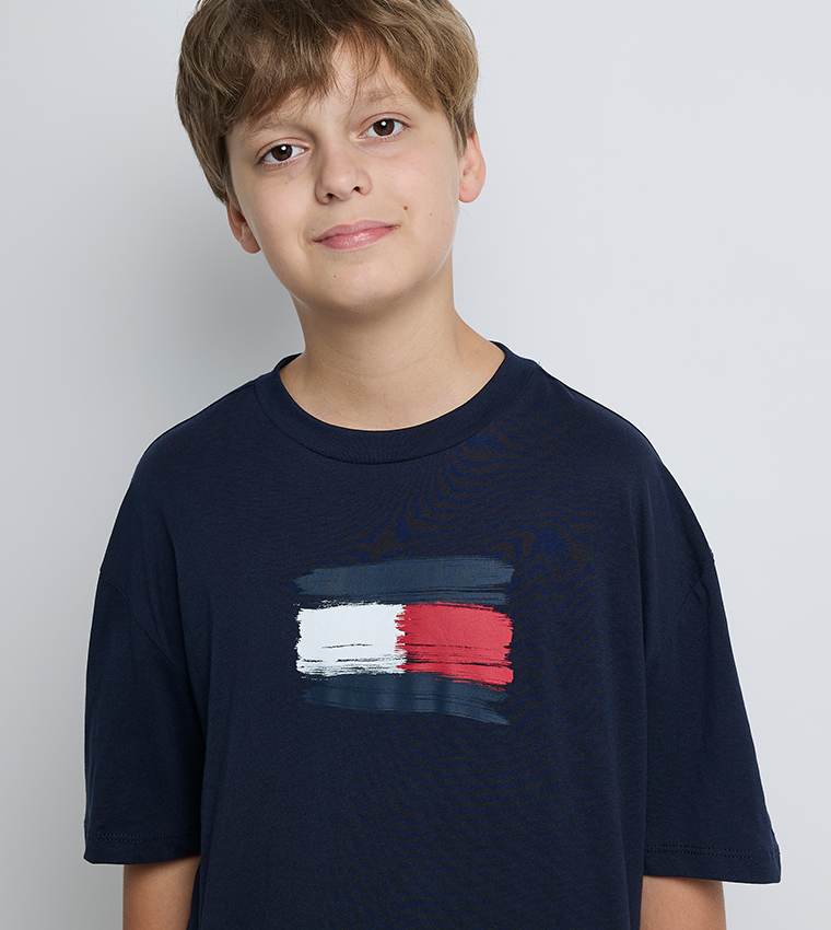 Logo Printed Short Sleeves Casual T-Shirt