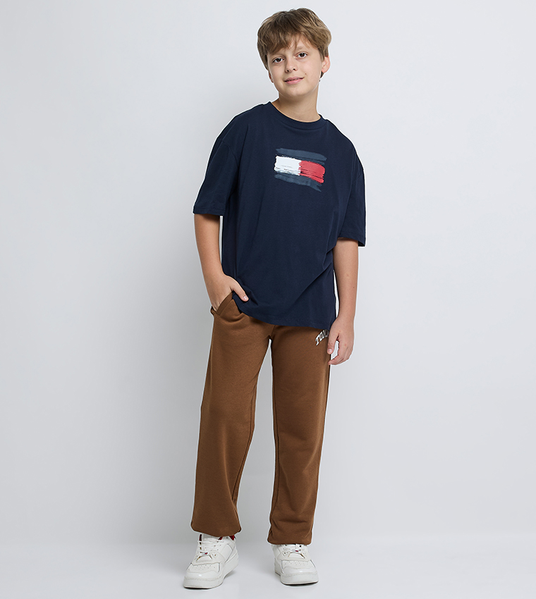 Logo Printed Short Sleeves Casual T-Shirt