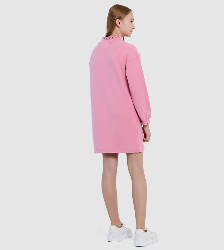 Logo Embroidered Crew Neck Sweat Dress