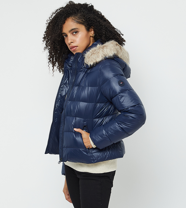 Zip-Through Hooded Puffer Jacket