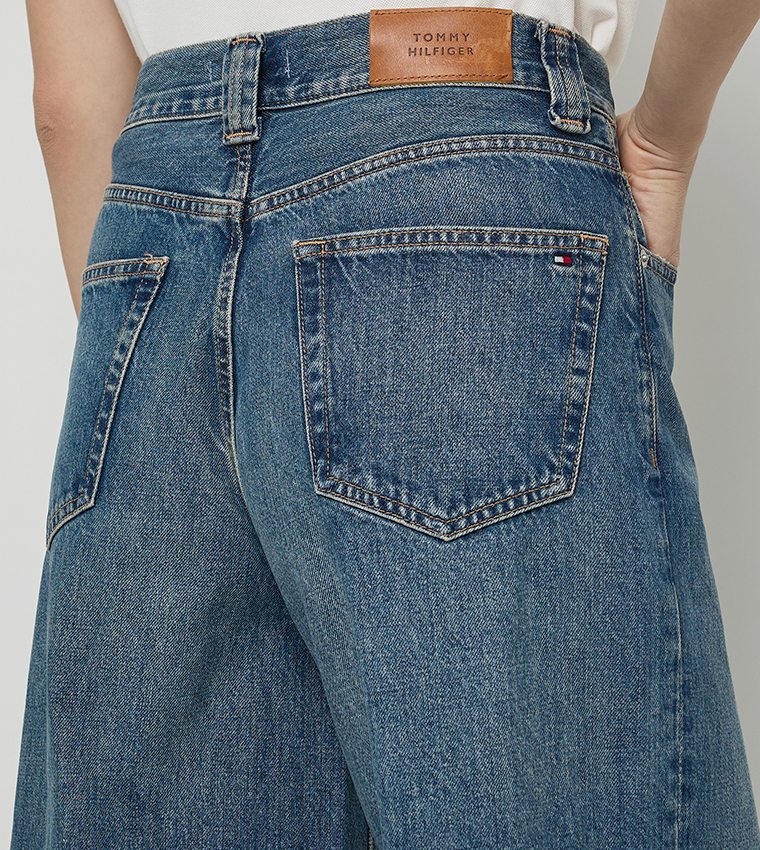 Faded High Waist Wide Leg Jeans