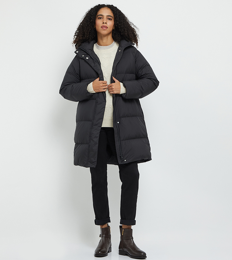 Zip-Through Hooded Puffer Jacket