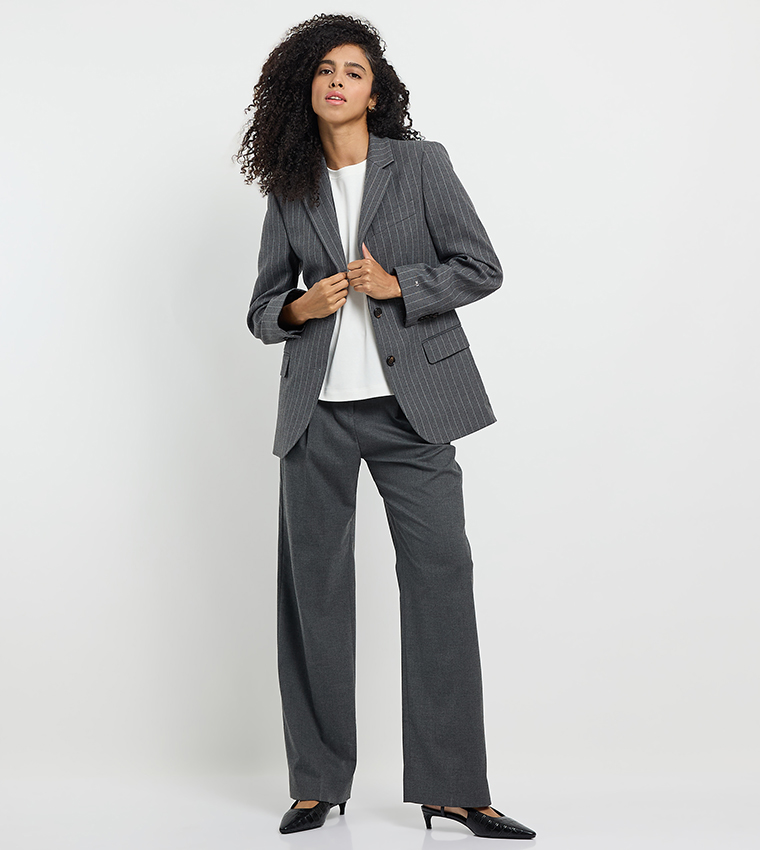 Buy Tommy Hilfiger Pinstripe Relaxed Fit Single Breasted Blazer In