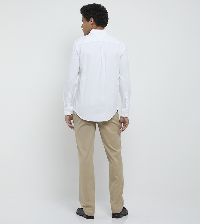 Logo Detail Dobby Long Sleeves Shirt