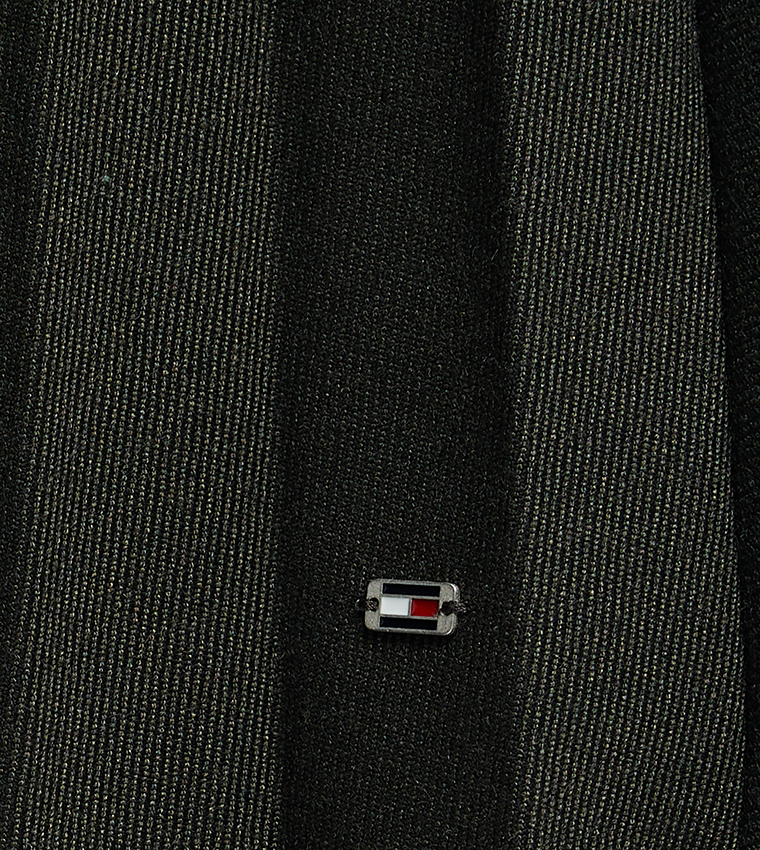 Solid Belted Pleated Shirt Dress