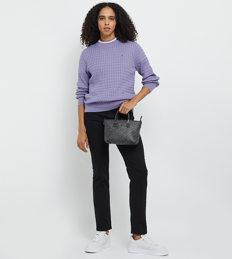 Cable Knit Crew Neck Sweater