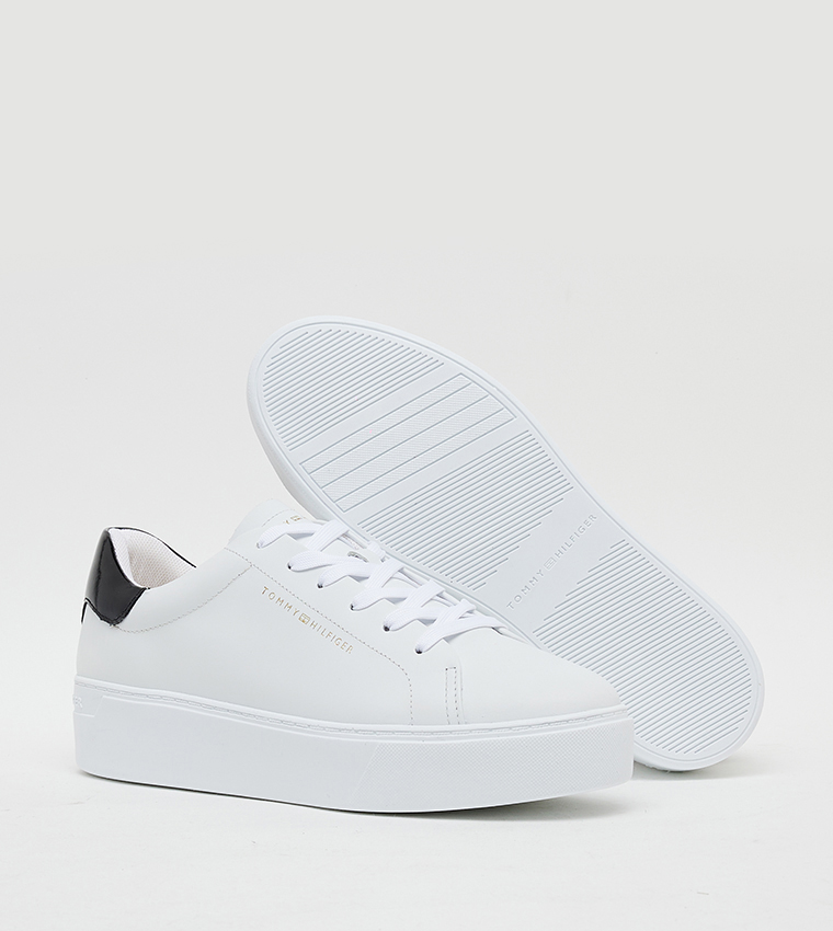 Round Toe Lace-Up Platform Sneakers