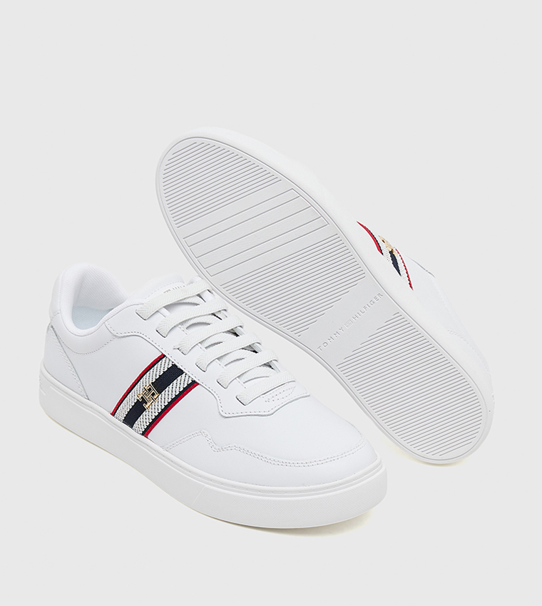 Webbing Cupsole Lace-Up Sneakers