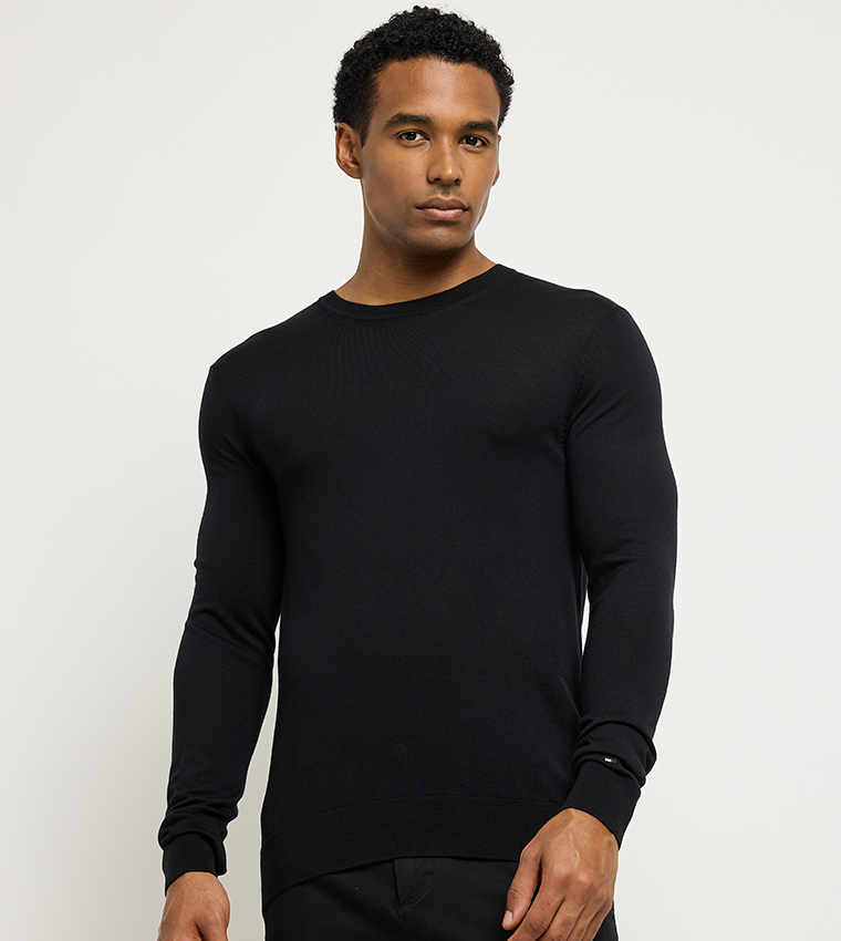 سويتر منسوج كم طويل 