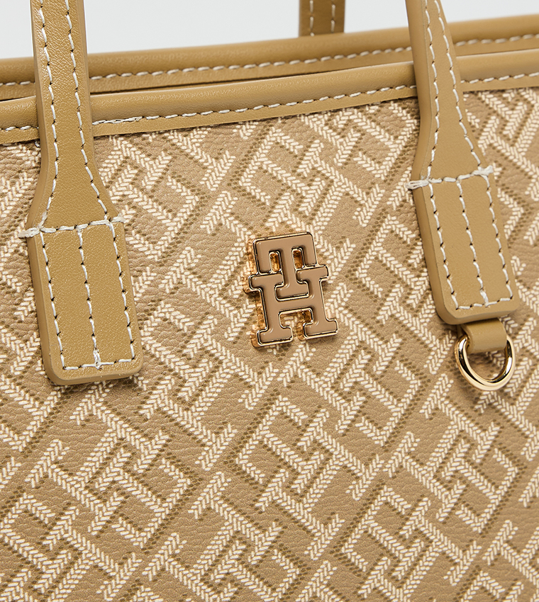 Monogram Patterned Leather Tote Bag