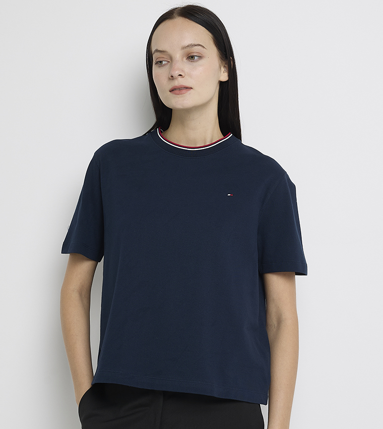 Logo Detail Short Sleeves Pique T-Shirt