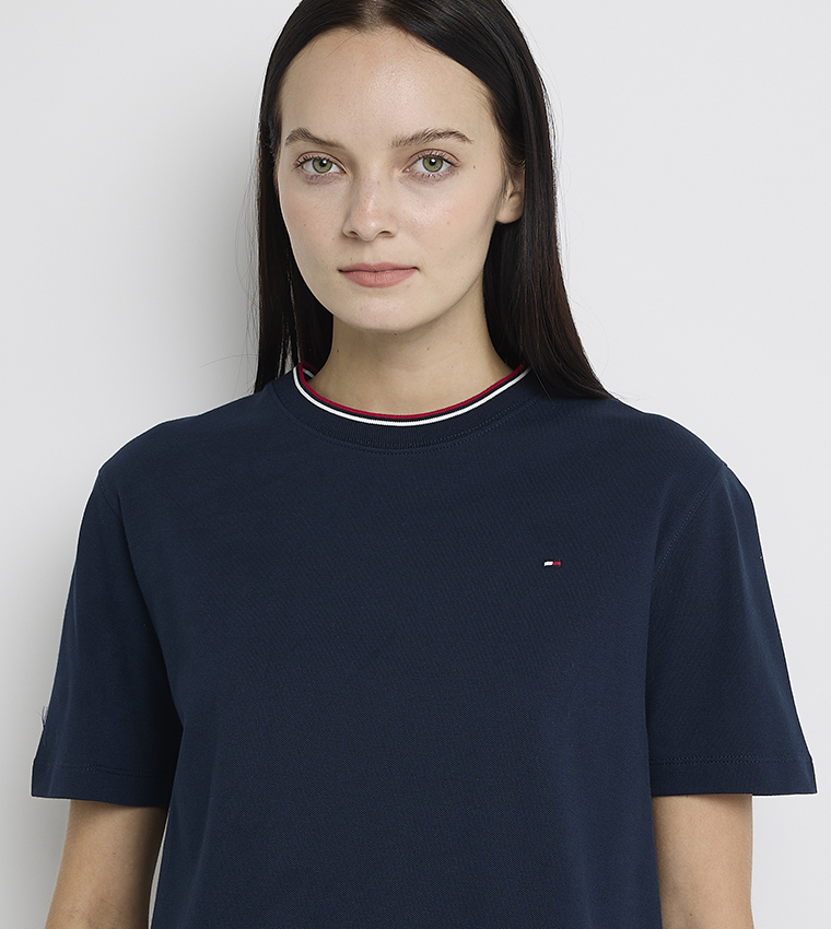 Logo Detail Short Sleeves Pique T-Shirt