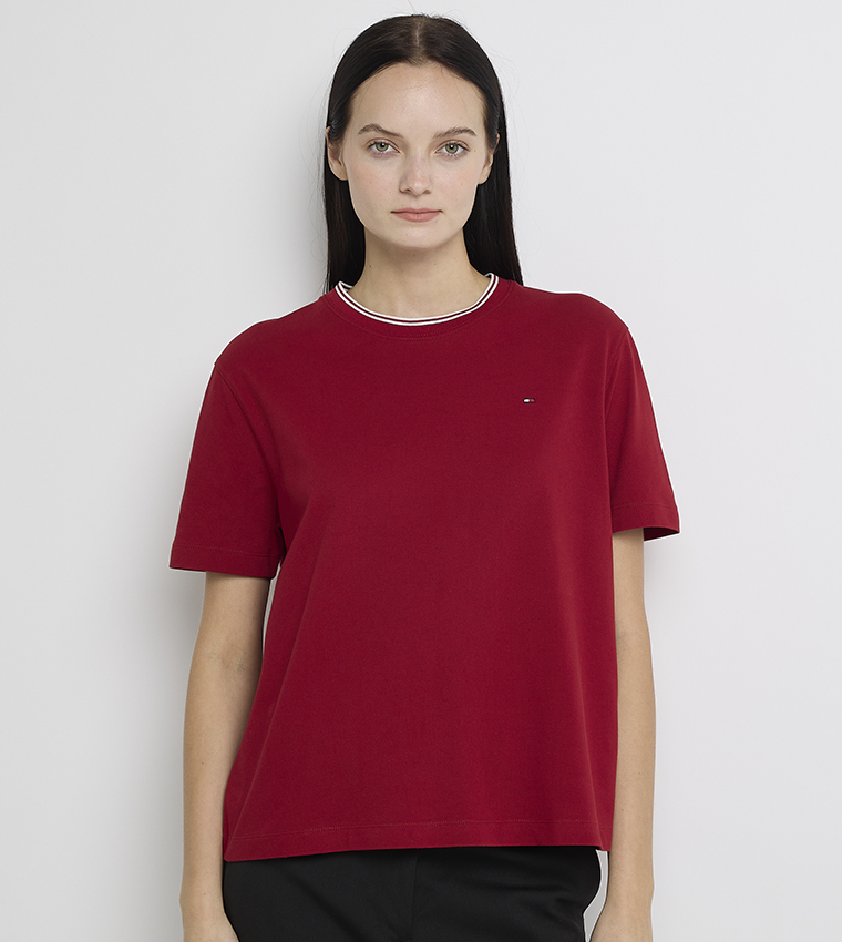 Logo Detail Short Sleeves Pique T-Shirt