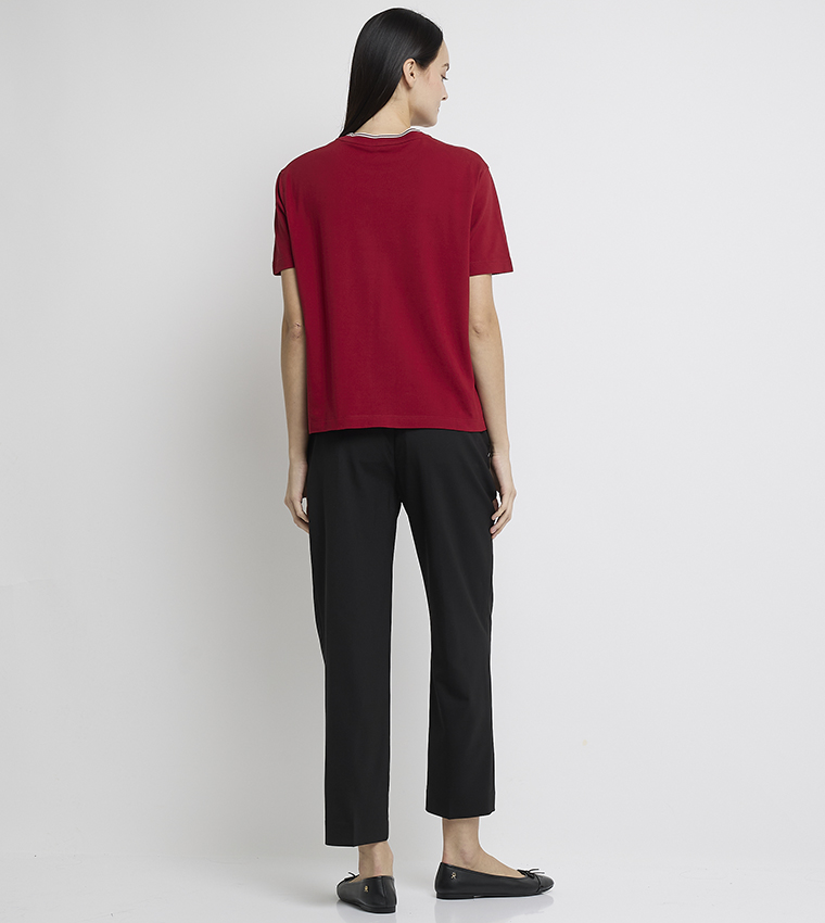 Logo Detail Short Sleeves Pique T-Shirt