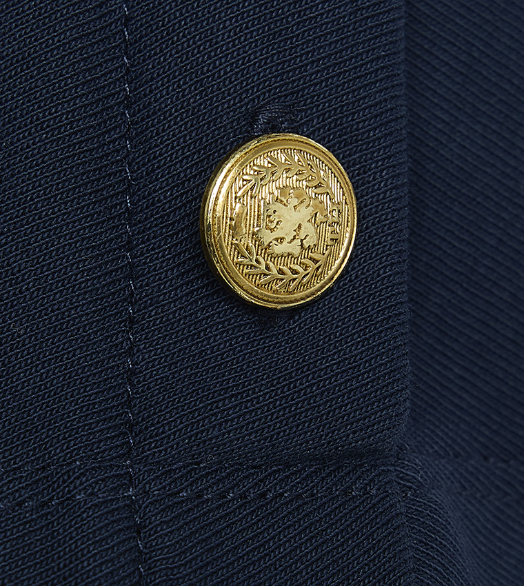 Gold Button Detail Short Sleeves T-Shirt