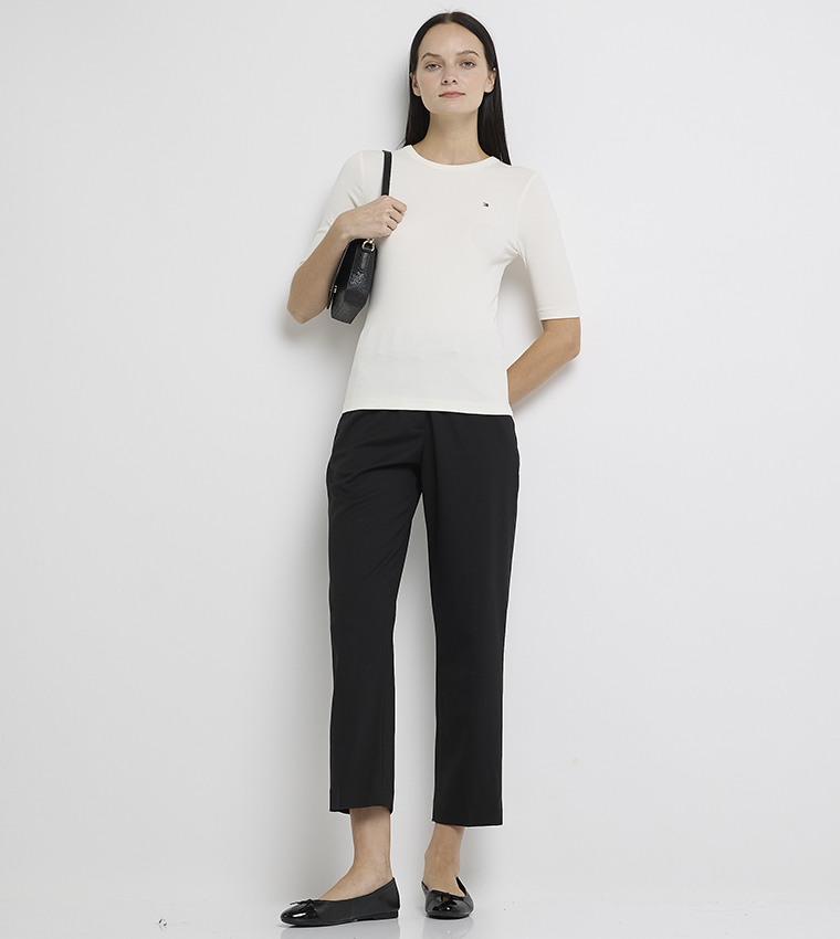 تيشيرت كاجوال بشعار وكم قصير 