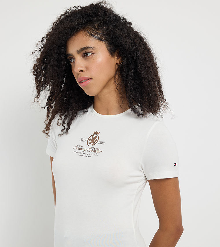 Varsity Crest Slim Fit Short Sleeves T-Shirt