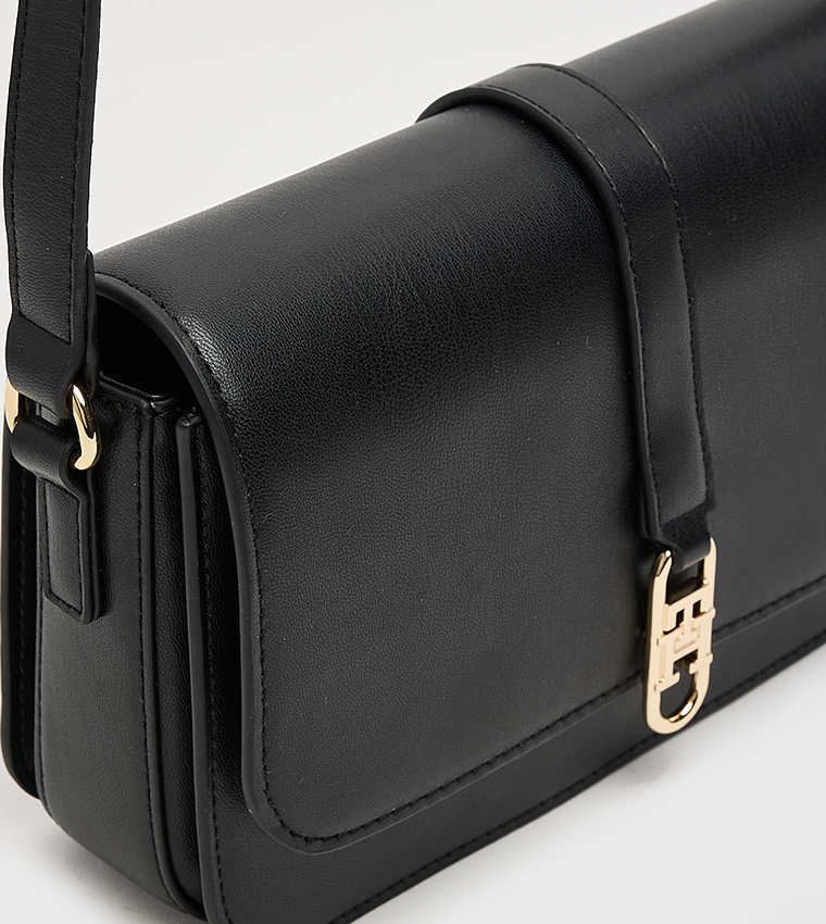 LIBRE Logo Detail Flap Crossbody Bag