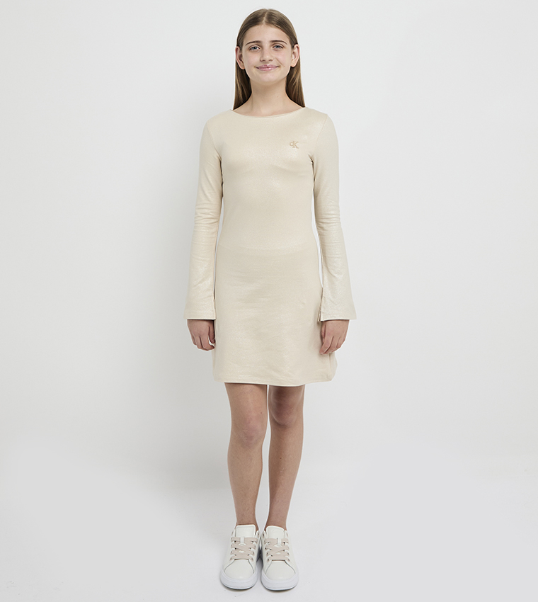 sachin and babi light blue dress Calvin Klein Ck Jeans Embroidered Monologo Crew Dress Women's Dress  J20J224834-Beh- Trendyol main image 0