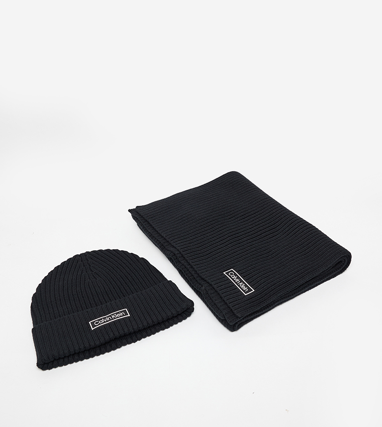 Ribbed Cotton Beanie & Scarf