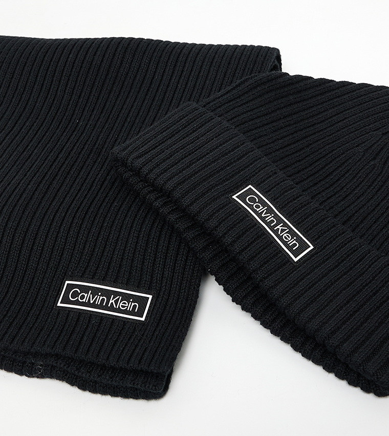 Ribbed Cotton Beanie & Scarf