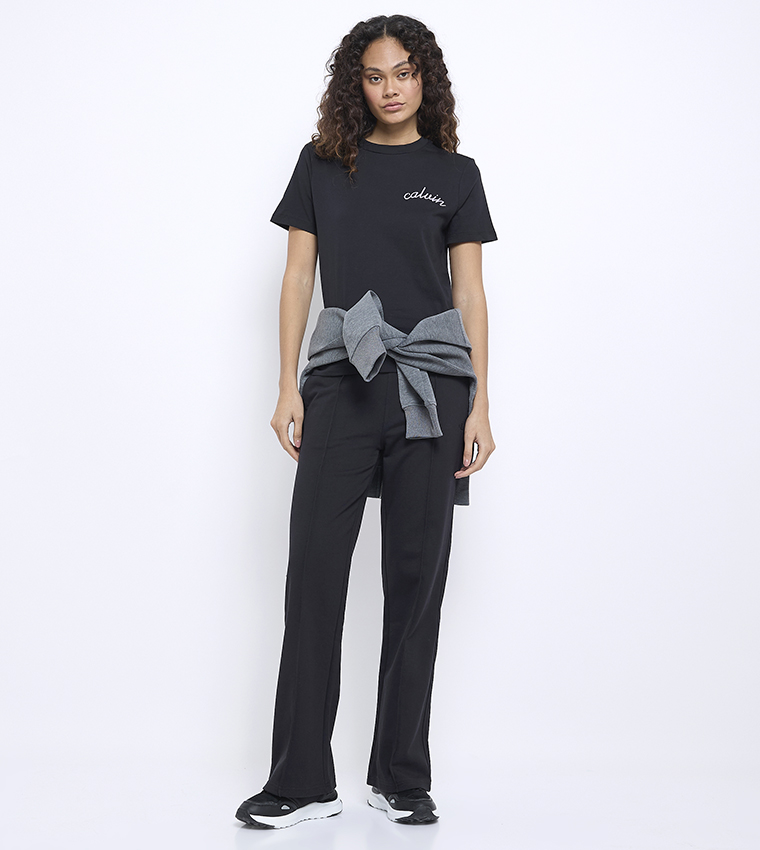 Logo Embroidered Crew Neck T-Shirt