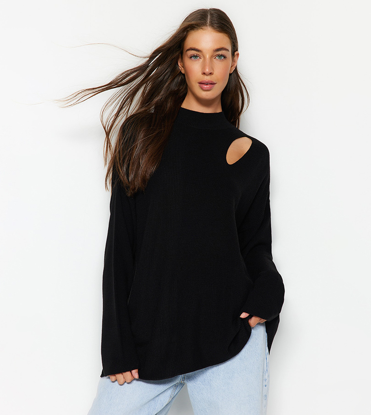 Cut out sleeve sweaters shops