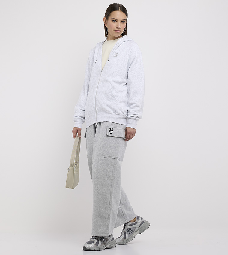 Logo Detail Elastic Waist Cargo Sweatpants