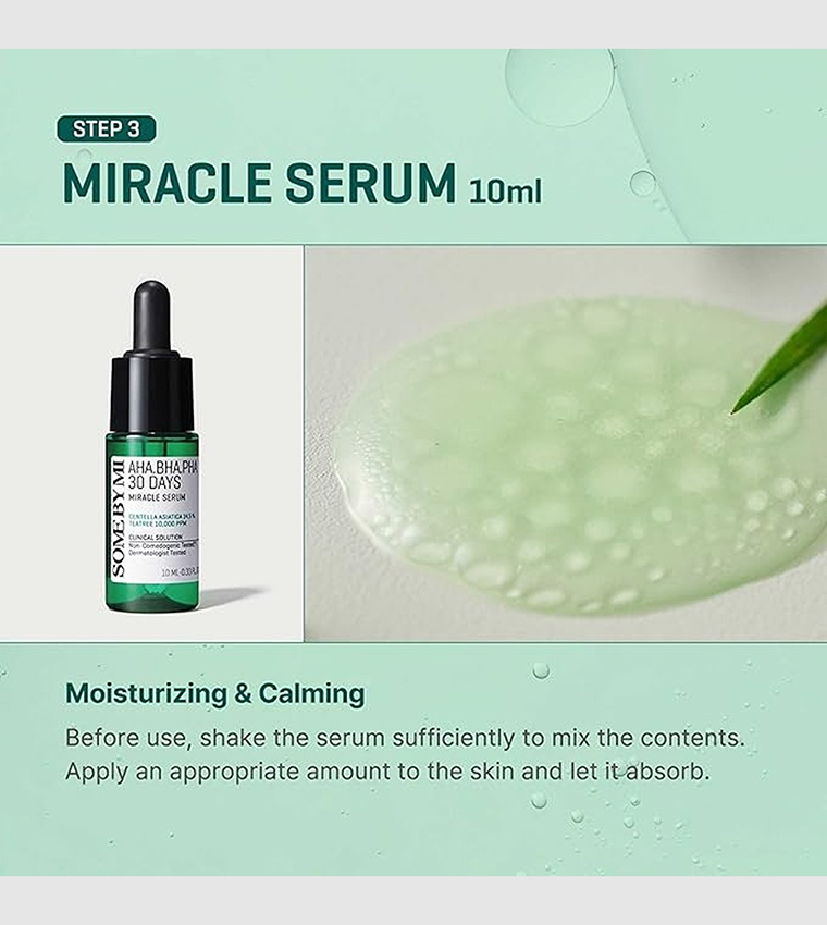 Korean AHA BHA PHA 30Days Miracle AC SOS Kit - Toner 1.01Oz + Serum 0.33Oz + Cream 0.7Oz + Foam 1.01Oz