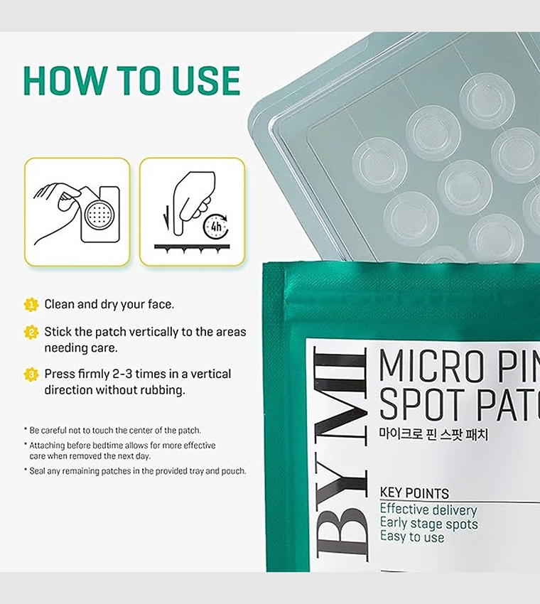 Korean Micro Pin Spot Patch - Microneedle Hydrocolloid Pimple Patch, 14mm 9 Counts