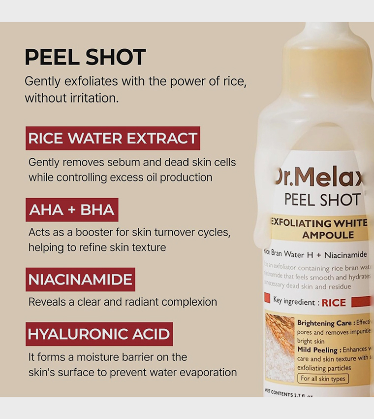 Peel Shot Exfoliating White Rice Ampoule, 80ml