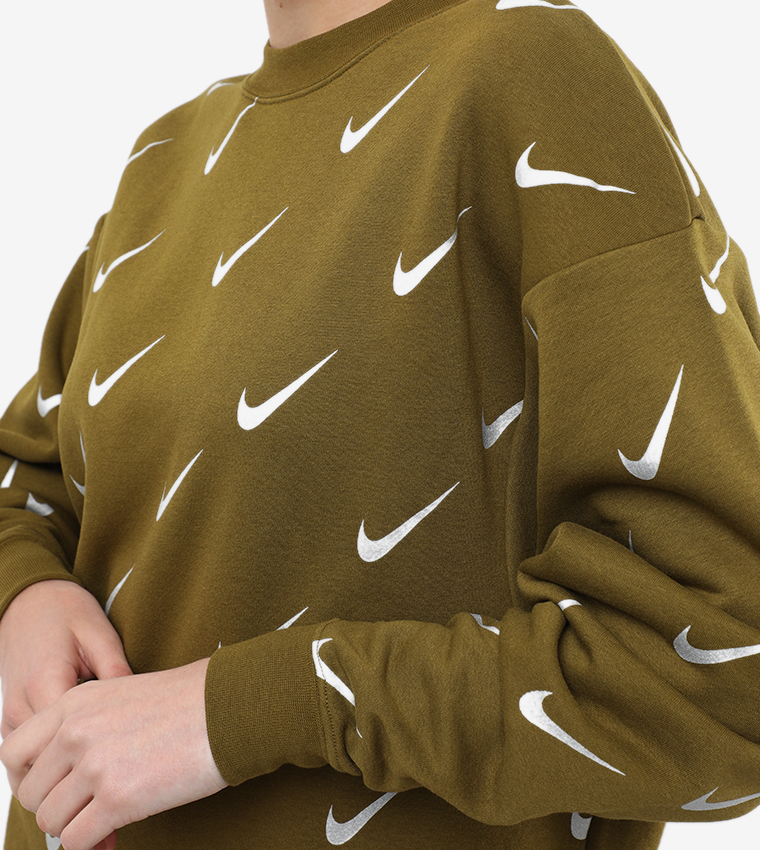 Nike sportswear rally women's print metallic crew hotsell