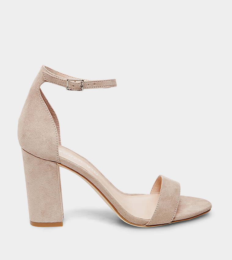 BEELLA Ankle Strap Block Heel Sandals