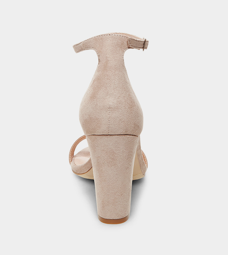 BEELLA Ankle Strap Block Heel Sandals