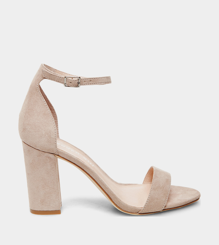 BEELLA Ankle Strap Block Heel Sandals