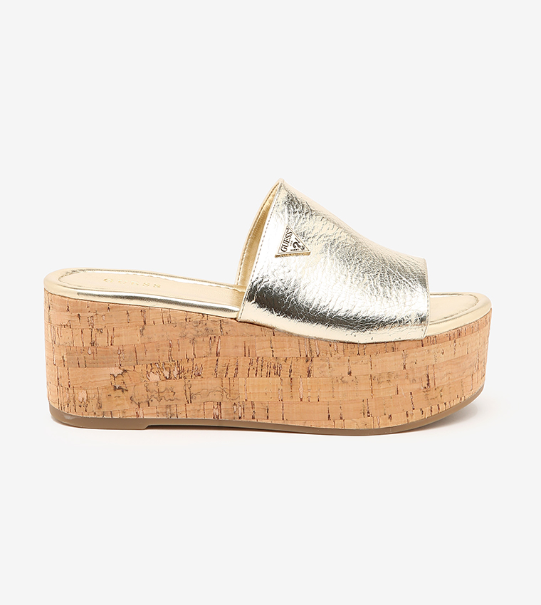 Guess gold wedges cheap
