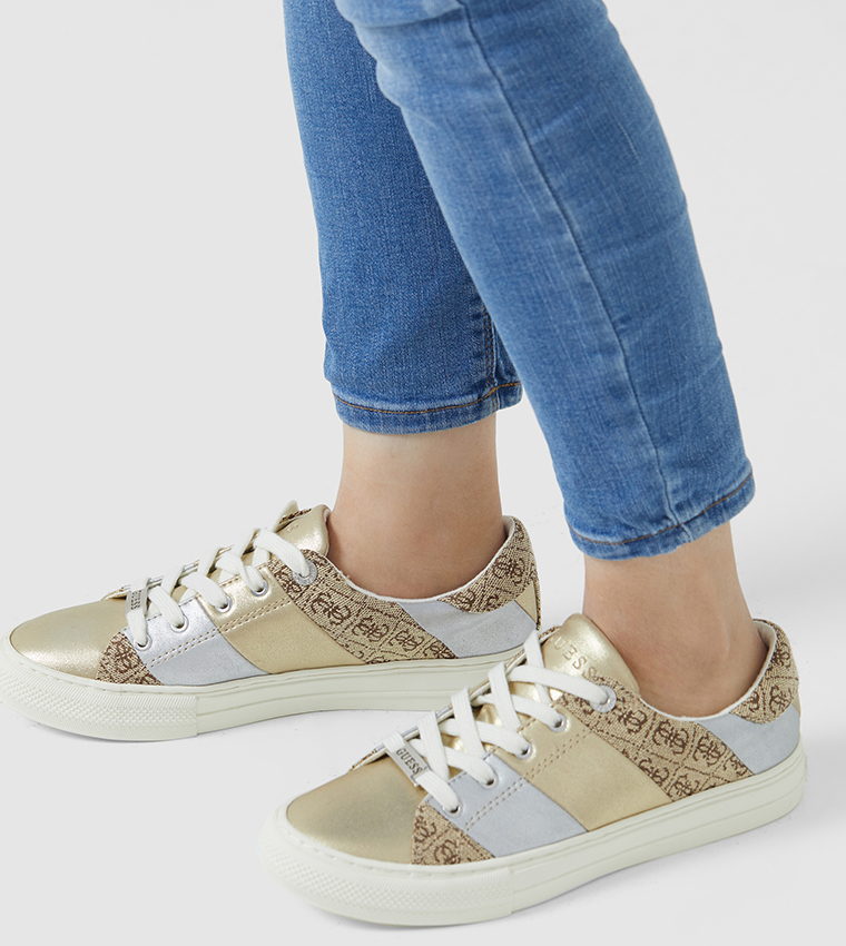 Buy Guess Low Top Sneakers Gold In Gold 6thStreet Oman