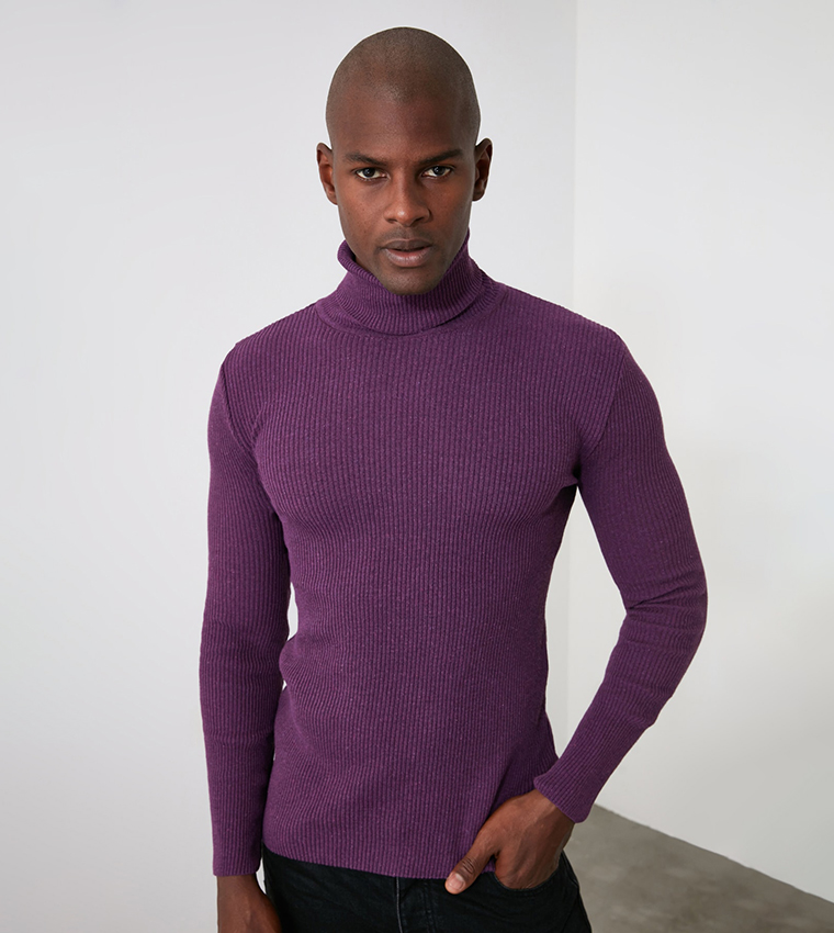Purple cheap turtleneck shirt