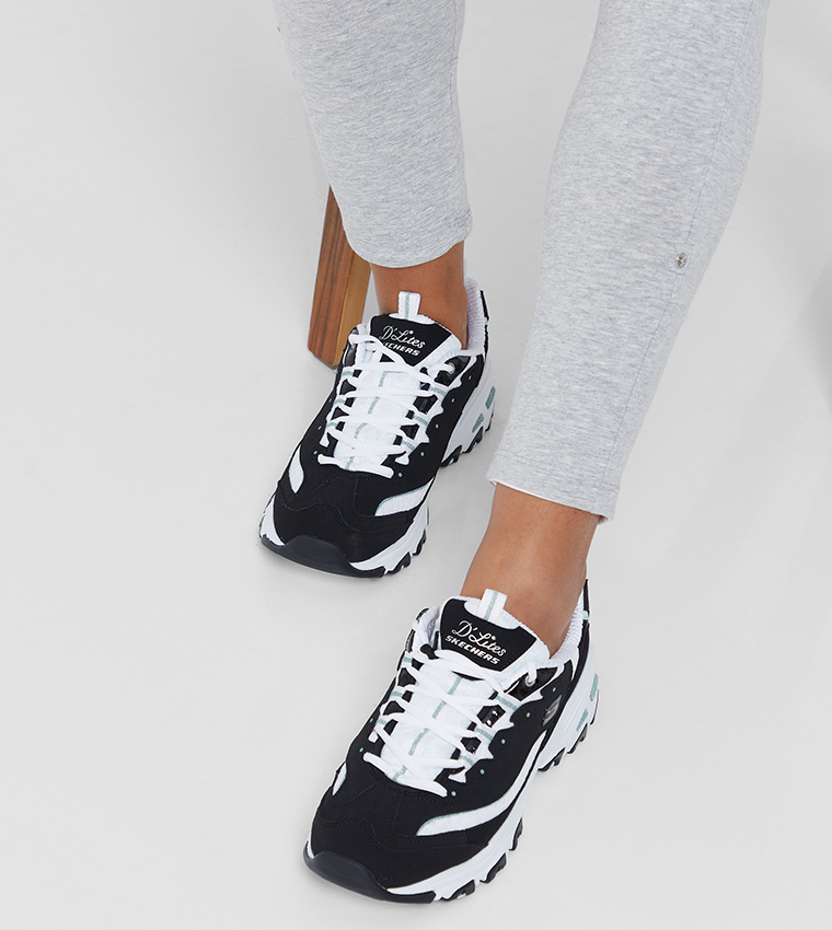 Buy Skechers D Lites Sneakers Black White In Black 6thStreet UAE