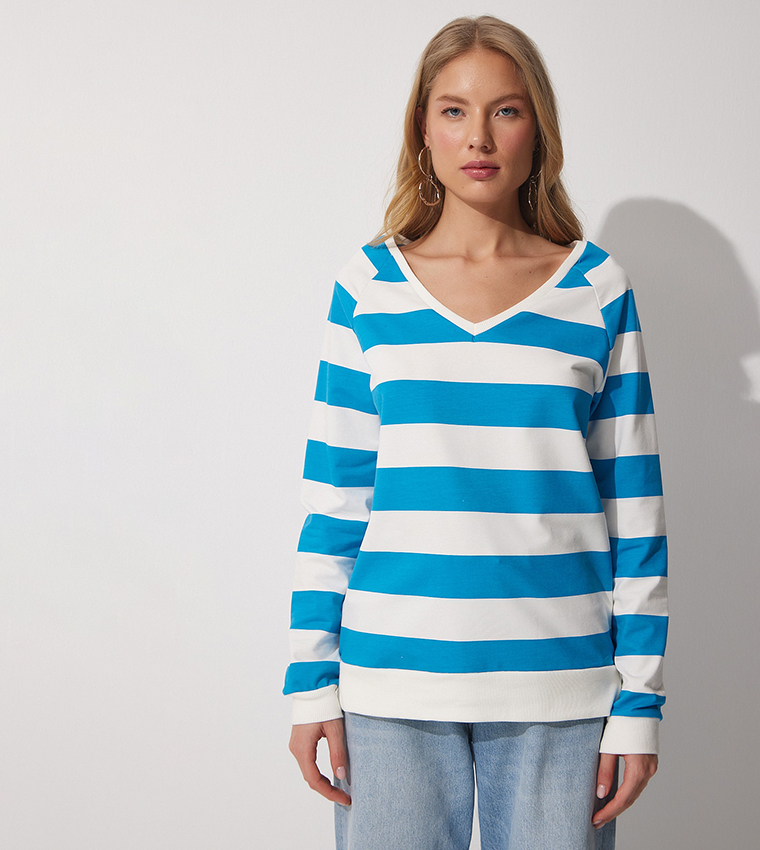 Sweatshirt 2025 striped sleeves