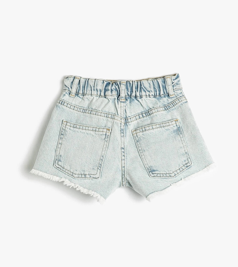 Buy Koton Ripped Frayed Hem Denim Shorts In Indigo 6thStreet UAE