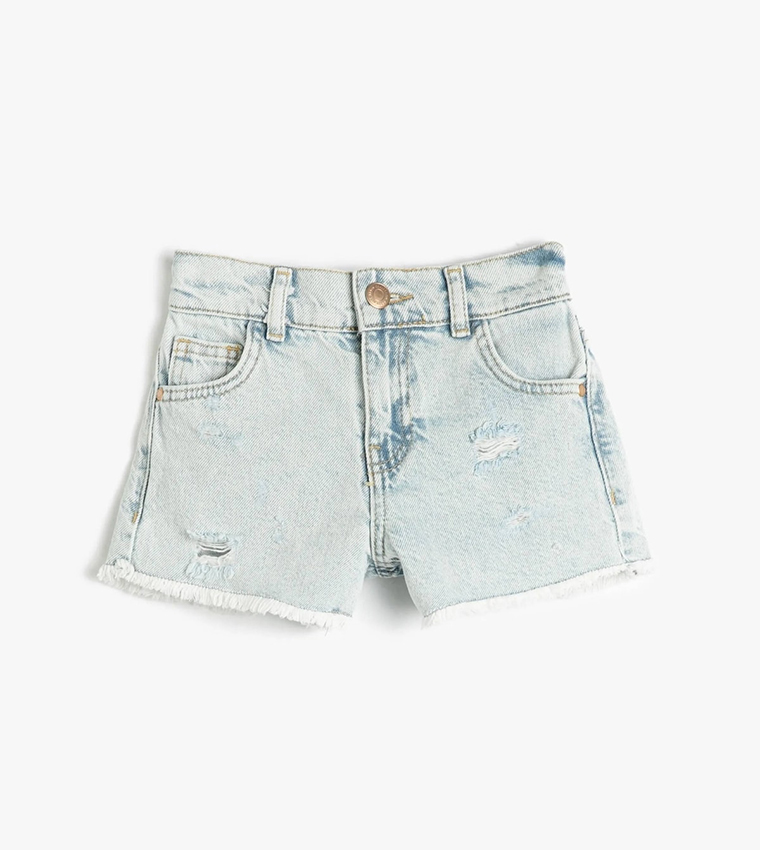 Ripped frayed hem denim shorts hotsell