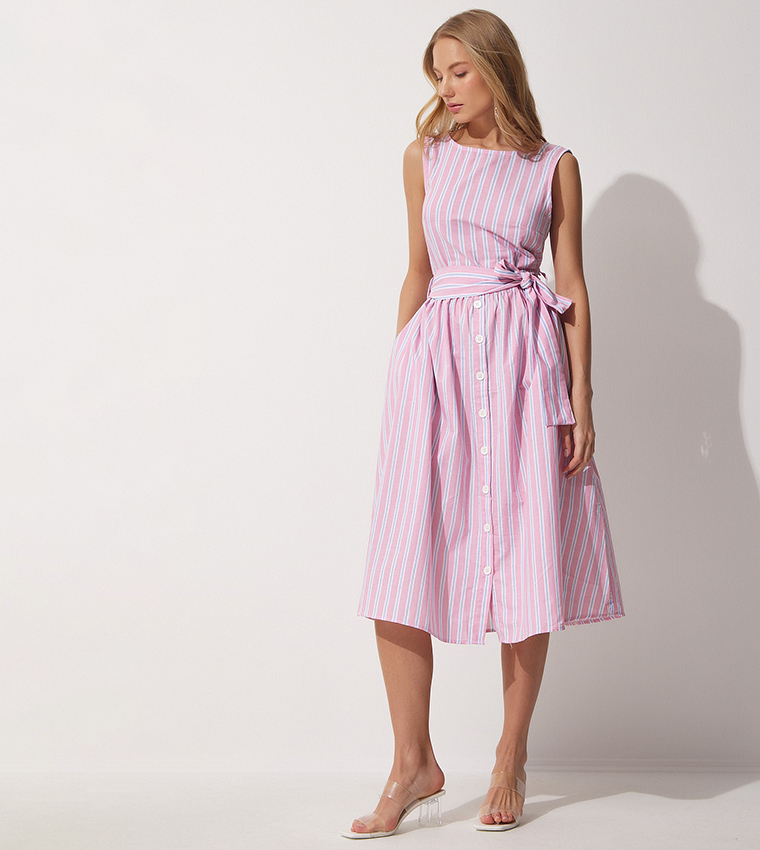 Pink casual dresses hot sale